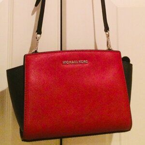 Michael Kors ColorBlock Crossbody Bag, Red/Black